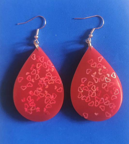 Orecchini Resina Rosso